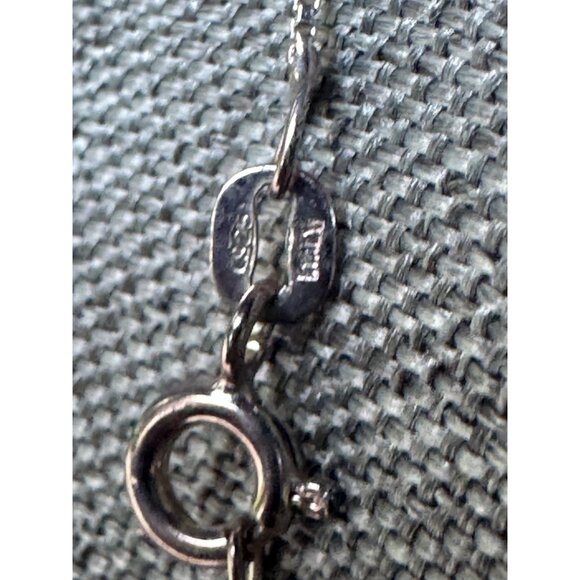 Sterling Silver Necklace With Fairy Pendant And Pink Glass Wings 18" - Picture 5 of 8